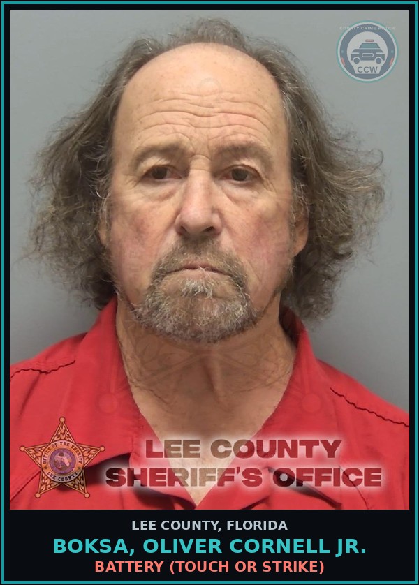 Booking mugshot of BOKSA, OLIVER CORNELL JR. in Lee County