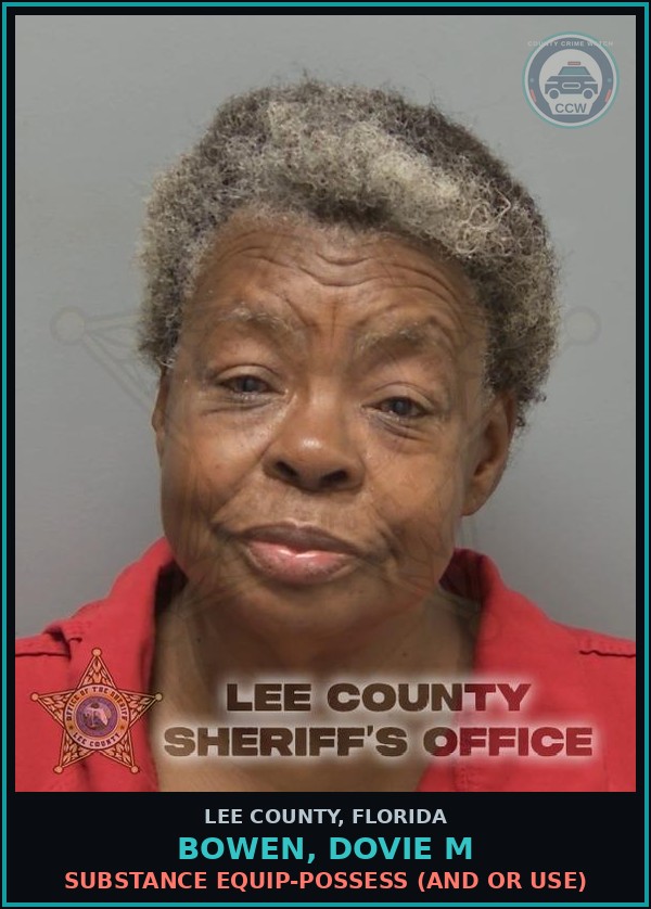 Booking mugshot of BOWEN, DOVIE M in Lee County