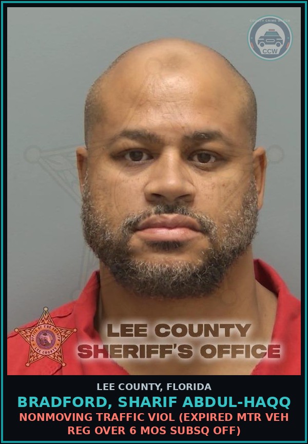 Booking mugshot of BRADFORD, SHARIF ABDUL-HAQQ in Lee County