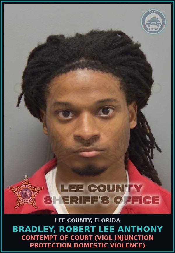 Booking mugshot of BRADLEY, ROBERT LEE ANTHONY in Lee County