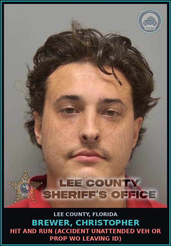Booking mugshot of BREWER, CHRISTOPHER in Lee County