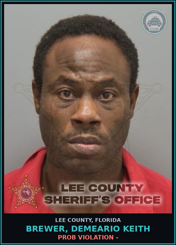 Booking mugshot of BREWER, DEMEARIO KEITH in Lee County