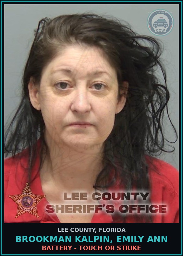 Booking mugshot of BROOKMAN KALPIN, EMILY ANN in Lee County