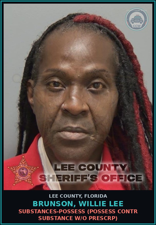Booking mugshot of BRUNSON, WILLIE LEE in Lee County