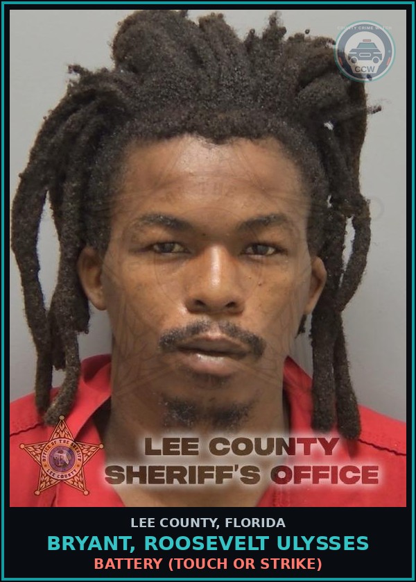 Booking mugshot of BRYANT, ROOSEVELT ULYSSES in Lee County