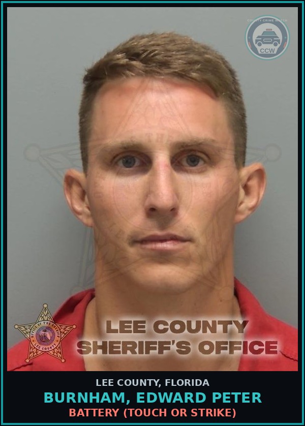 Booking mugshot of BURNHAM, EDWARD PETER in Lee County