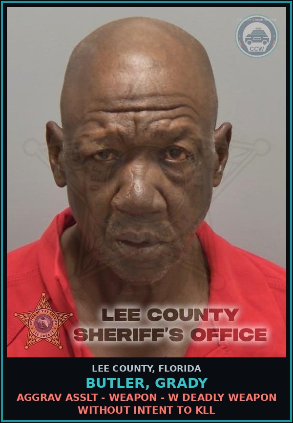 Booking mugshot of BUTLER, GRADY in Lee County