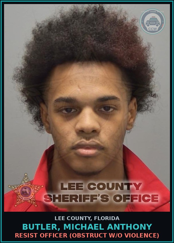 Booking mugshot of BUTLER, MICHAEL ANTHONY in Lee County