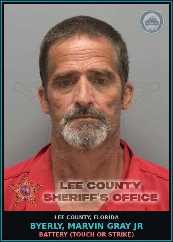 Booking mugshot of BYERLY, MARVIN GRAY JR in Lee County