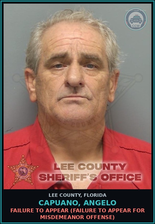 Booking mugshot of CAPUANO, ANGELO in Lee County