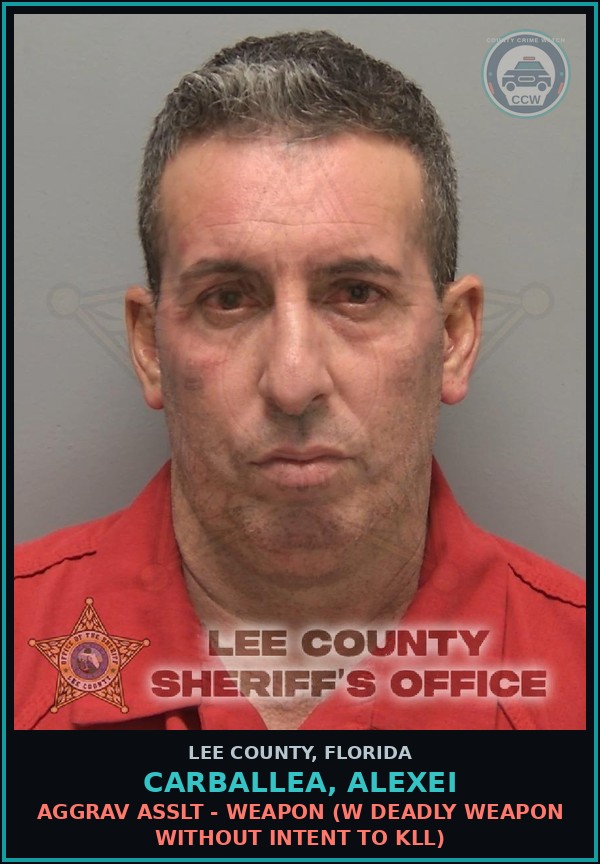Booking mugshot of CARBALLEA, ALEXEI in Lee County