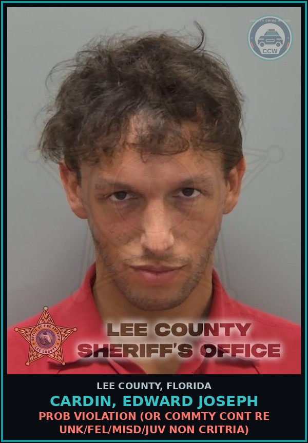 Booking mugshot of CARDIN, EDWARD JOSEPH in Lee County