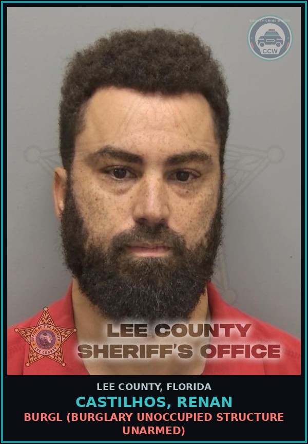 Booking mugshot of CASTILHOS, RENAN in Lee County