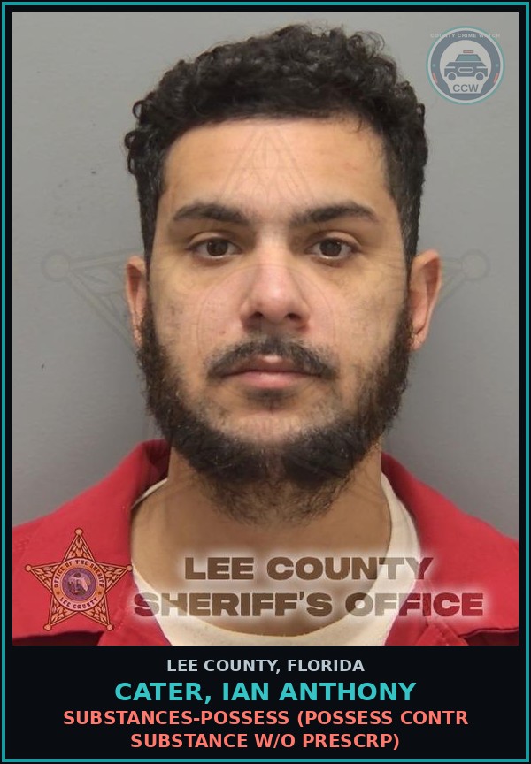 Booking mugshot of CATER, IAN ANTHONY in Lee County