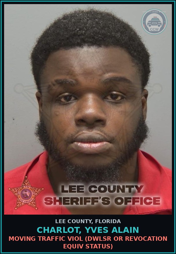 Booking mugshot of CHARLOT, YVES ALAIN in Lee County