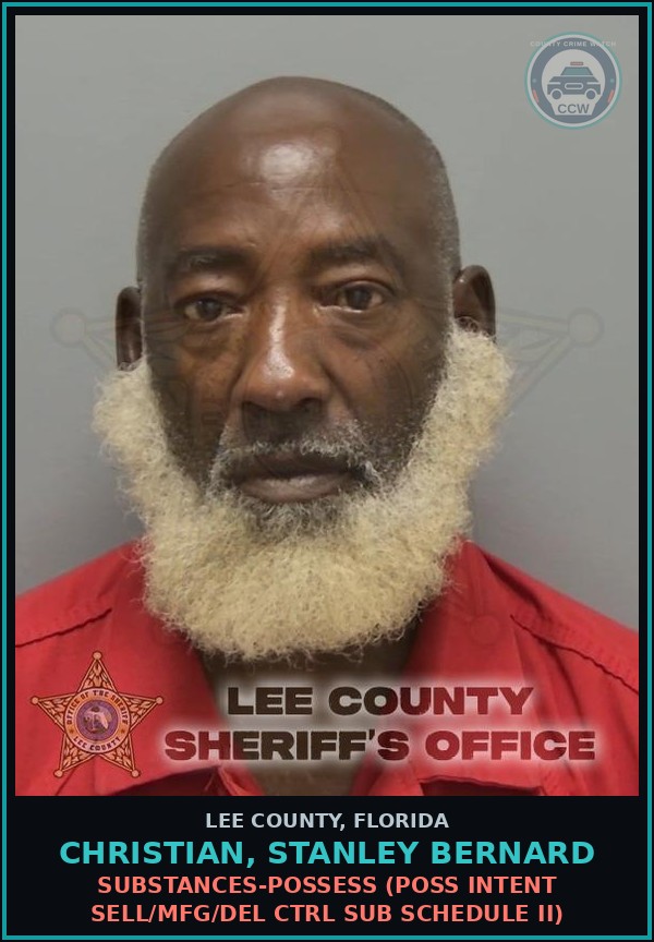 Booking mugshot of CHRISTIAN, STANLEY BERNARD in Lee County