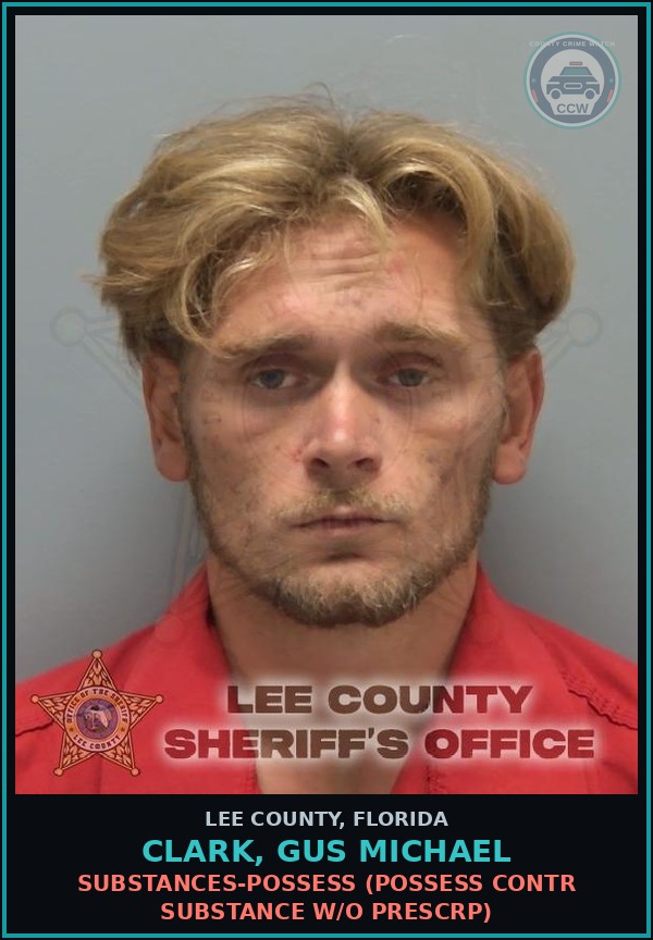 Booking mugshot of CLARK, GUS MICHAEL in Lee County