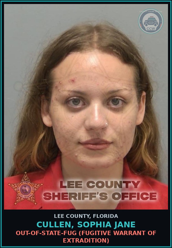 Booking mugshot of CULLEN, SOPHIA JANE in Lee County