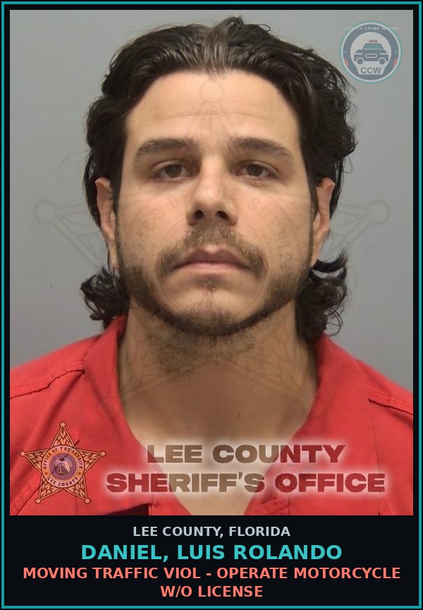 Booking mugshot of DANIEL, LUIS ROLANDO in Lee County