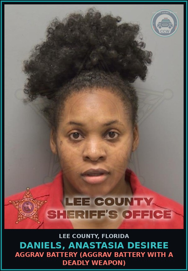 Booking mugshot of DANIELS, ANASTASIA DESIREE in Lee County