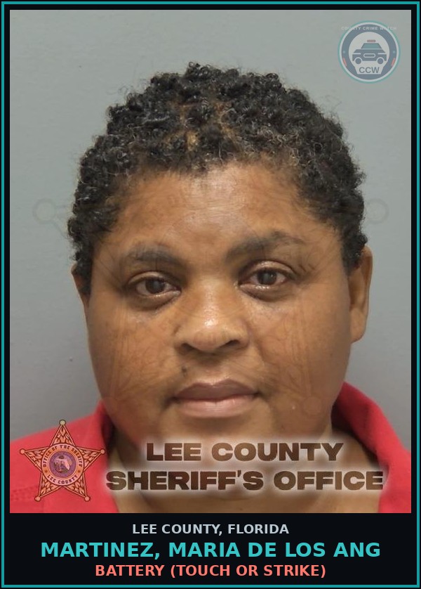 Booking mugshot of MARTINEZ, MARIA DE LOS ANG in Lee County