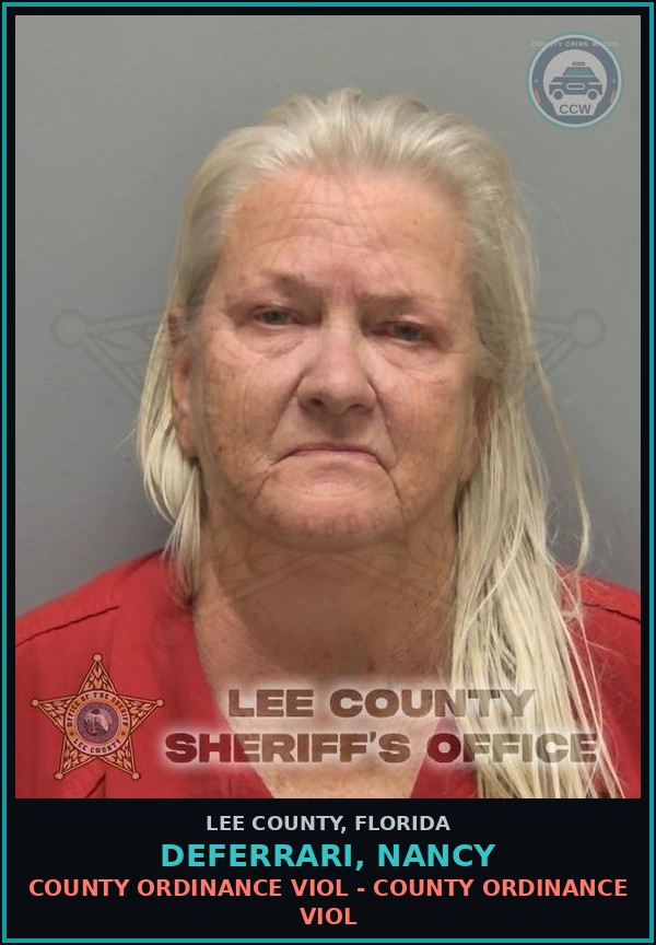 Booking mugshot of DEFERRARI, NANCY in Lee County