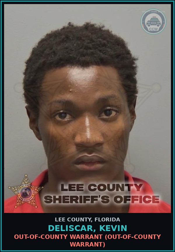 Booking mugshot of DELISCAR, KEVIN in Lee County