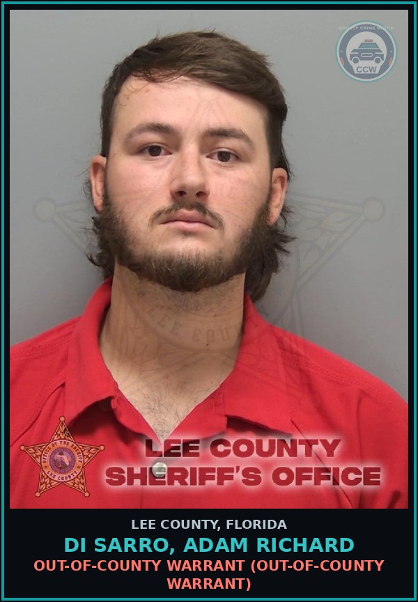 Booking mugshot of DI SARRO, ADAM RICHARD in Lee County