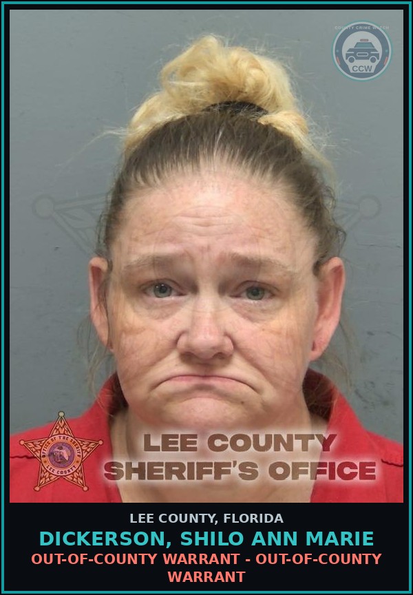 Booking mugshot of DICKERSON, SHILO ANN MARIE in Lee County