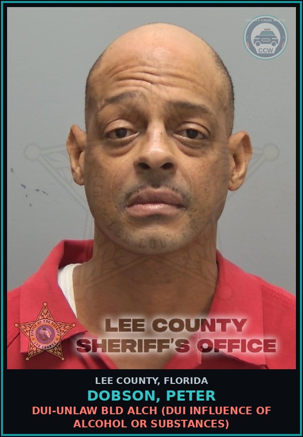 Booking mugshot of DOBSON, PETER in Lee County
