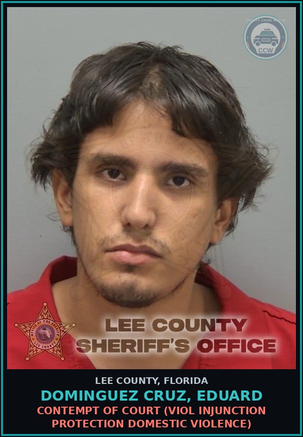 Booking mugshot of DOMINGUEZ CRUZ, EDUARD in Lee County