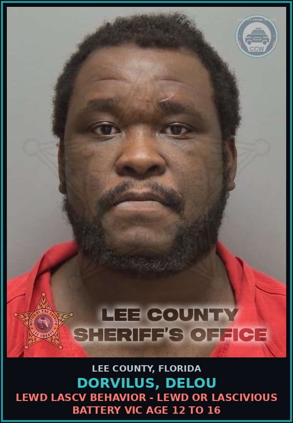 Booking mugshot of DORVILUS, DELOU in Lee County