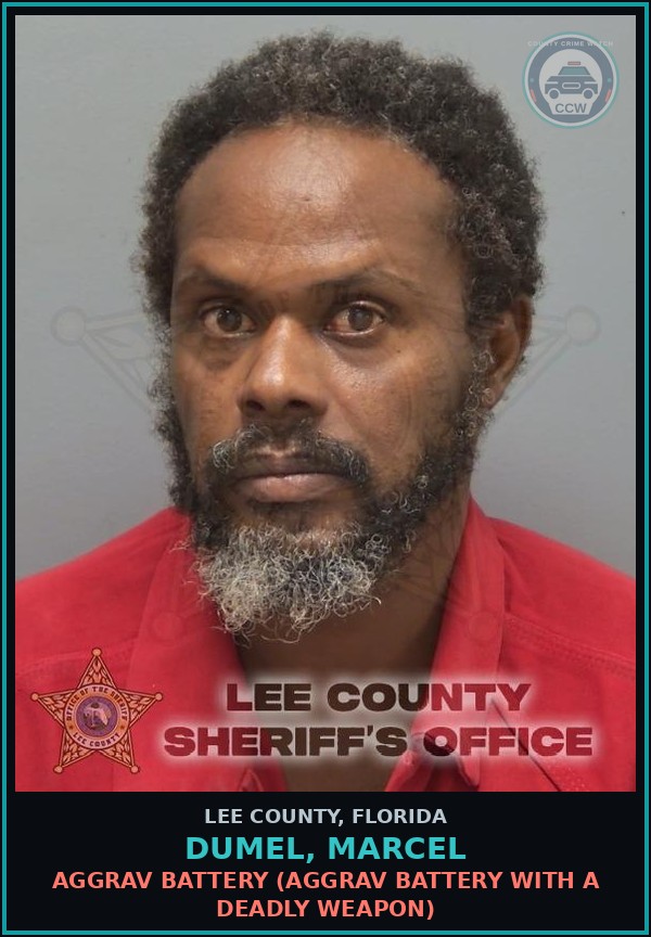 Booking mugshot of DUMEL, MARCEL in Lee County