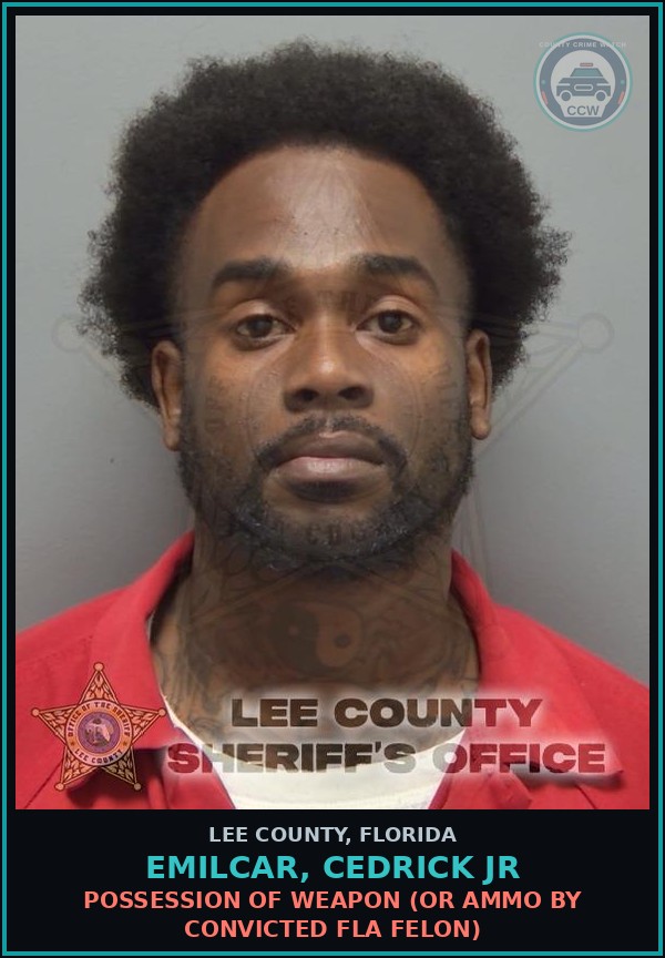 Booking mugshot of EMILCAR, CEDRICK JR in Lee County
