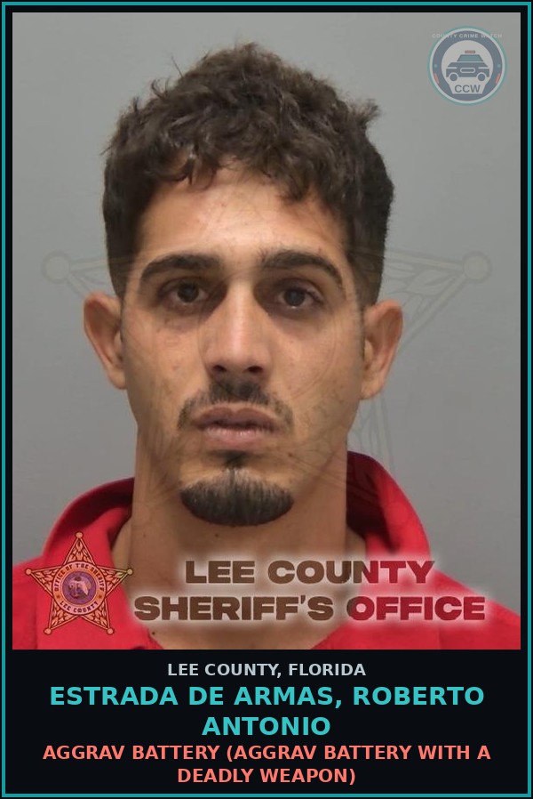 Booking mugshot of ESTRADA DE ARMAS, ROBERTO ANTONIO in Lee County