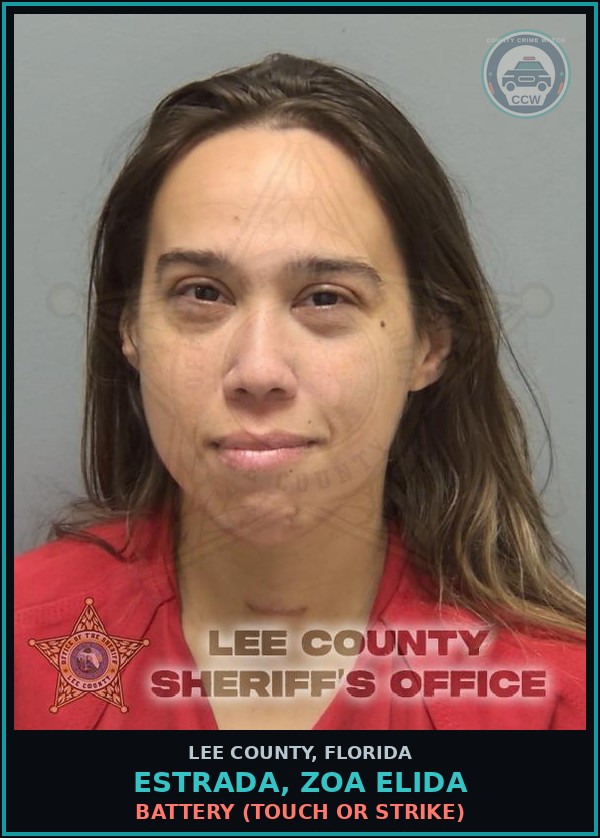 Booking mugshot of ESTRADA, ZOA ELIDA in Lee County