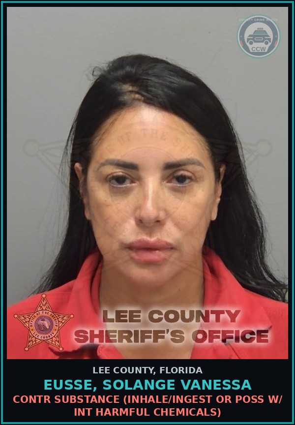 Booking mugshot of EUSSE, SOLANGE VANESSA in Lee County