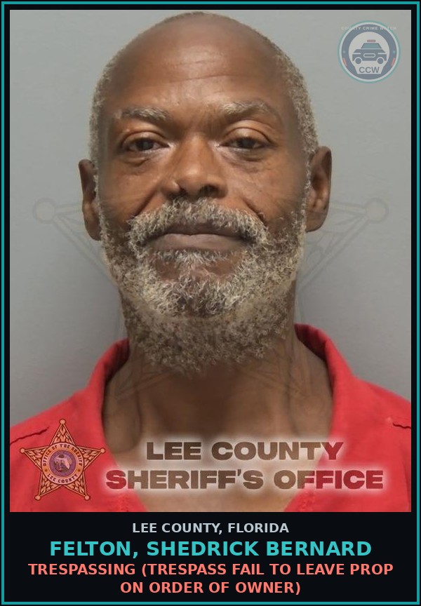 Booking mugshot of FELTON, SHEDRICK BERNARD in Lee County