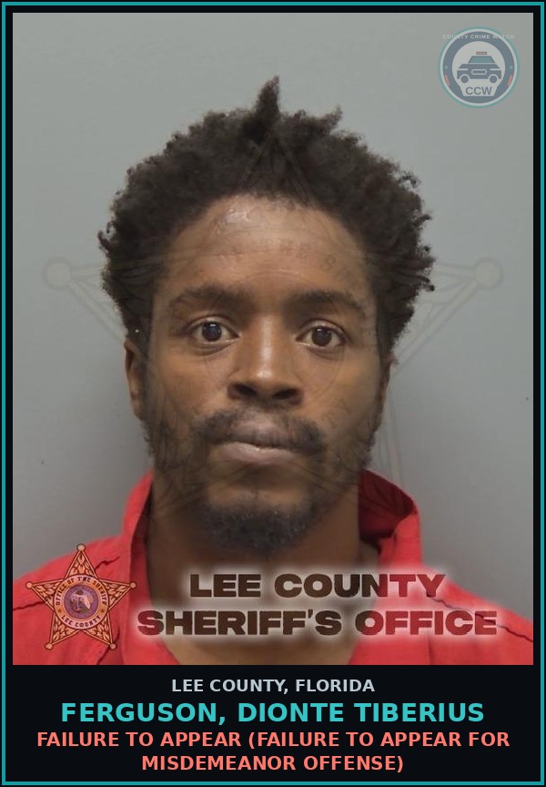 Booking mugshot of FERGUSON, DIONTE TIBERIUS in Lee County