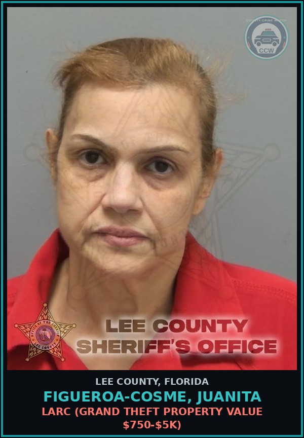 Booking mugshot of FIGUEROA-COSME, JUANITA in Lee County
