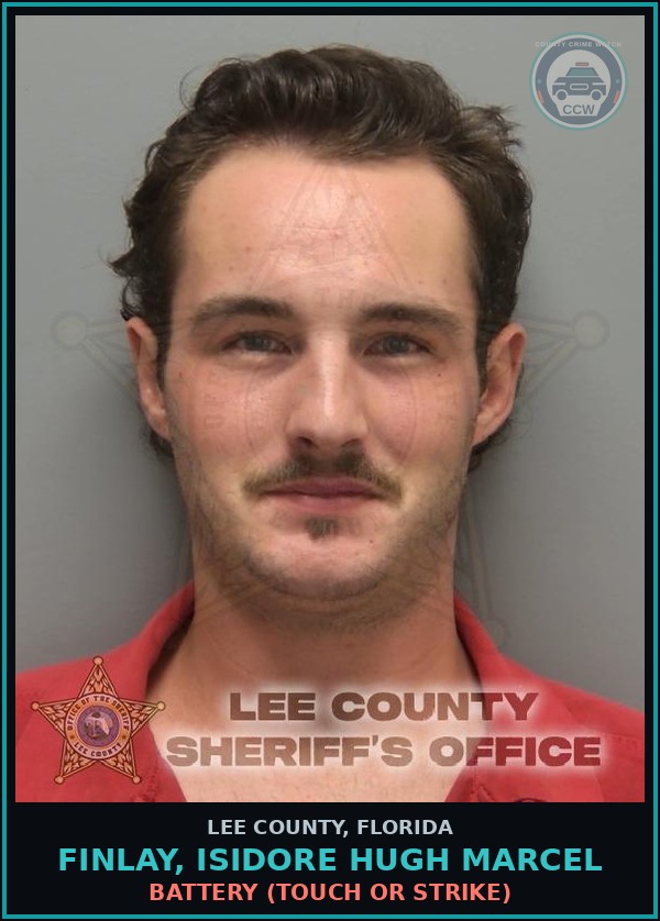 Booking mugshot of FINLAY, ISIDORE HUGH MARCEL in Lee County
