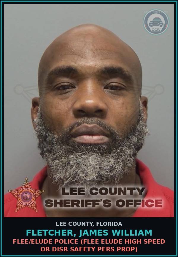Booking mugshot of FLETCHER, JAMES WILLIAM in Lee County