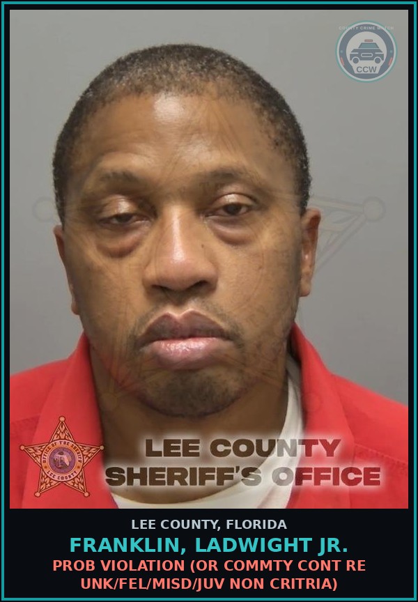 Booking mugshot of FRANKLIN, LADWIGHT JR. in Lee County