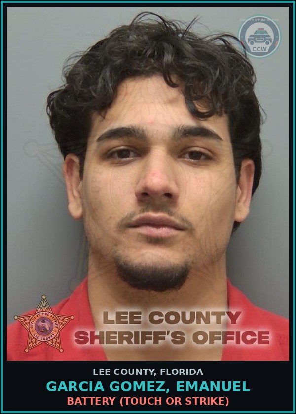 Booking mugshot of GARCIA GOMEZ, EMANUEL in Lee County