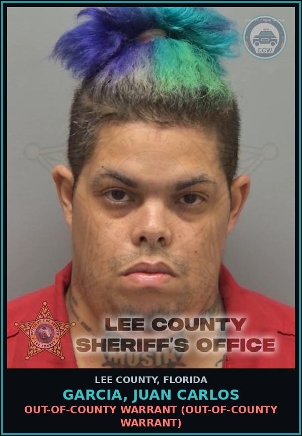 Booking mugshot of GARCIA, JUAN CARLOS in Lee County