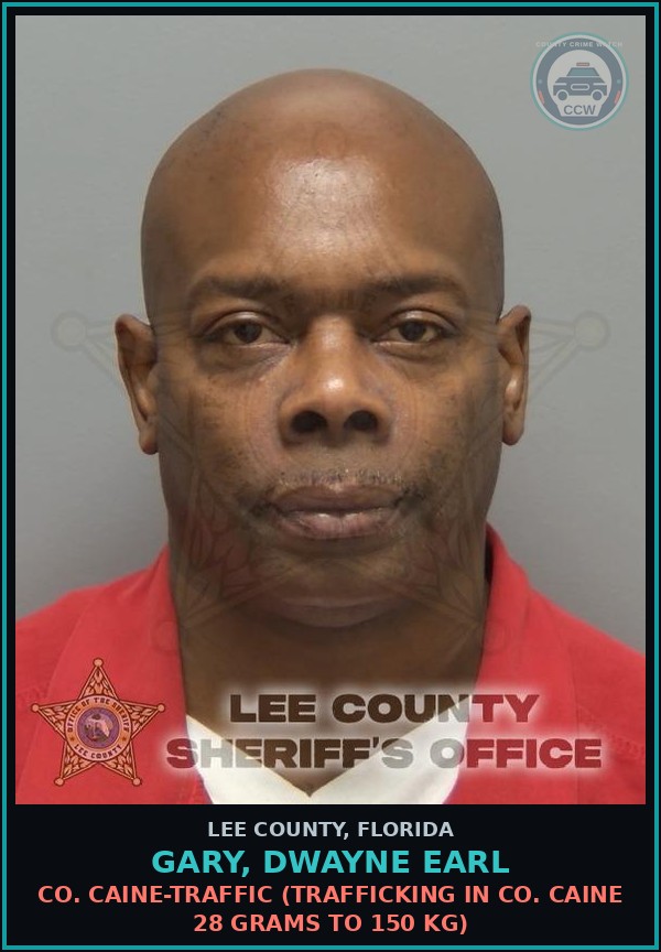 Booking mugshot of GARY, DWAYNE EARL in Lee County