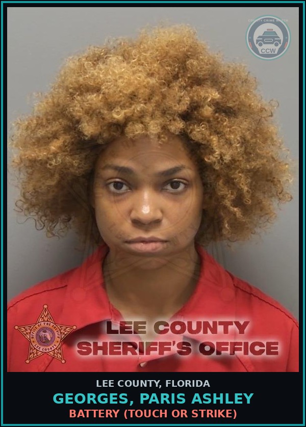 Booking mugshot of GEORGES, PARIS ASHLEY in Lee County