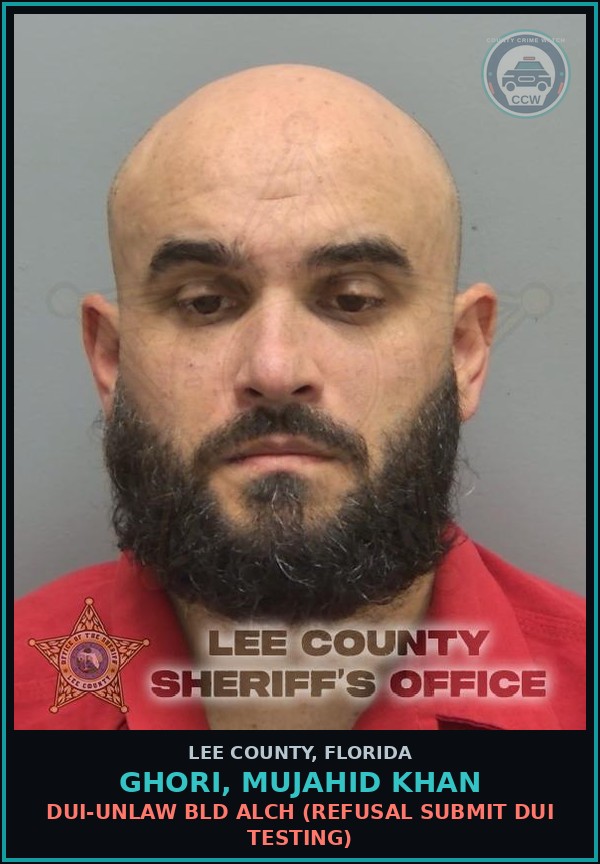 Booking mugshot of GHORI, MUJAHID KHAN in Lee County
