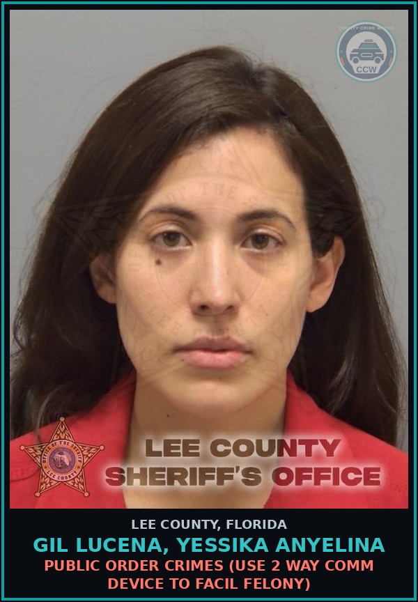 Booking mugshot of GIL LUCENA, YESSIKA ANYELINA in Lee County