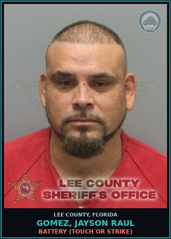 Booking mugshot of GOMEZ, JAYSON RAUL in Lee County